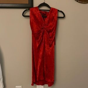 Gorgeous red satin Zara halter neck dress